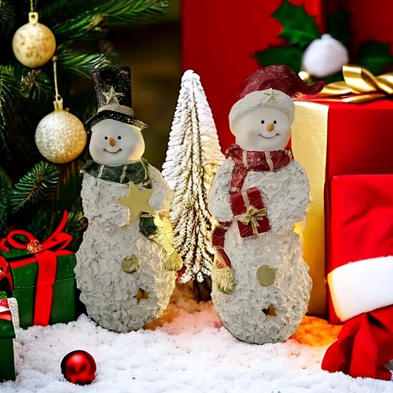 For Living - Décoration de Noël Bonhomme de neige lumineux à piles