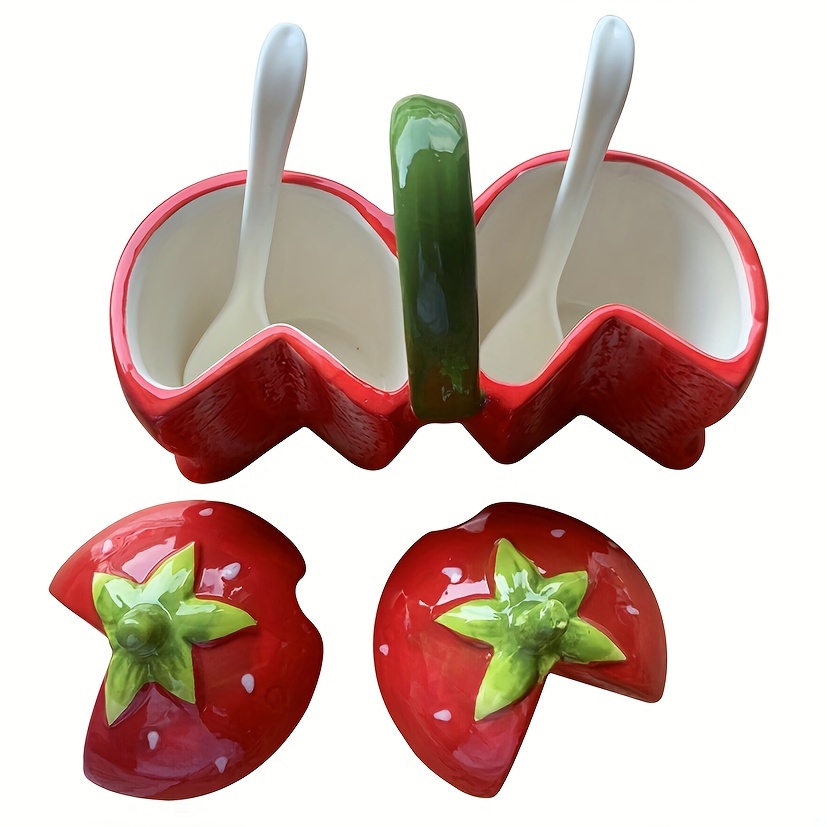 Ceramics Spice Jar Fruit Strawberry Condiment Pots Porcelain - Temu