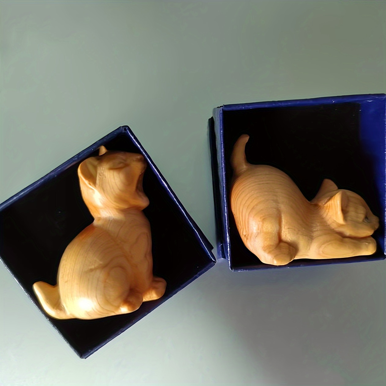 Wooden Kitten Ornament Model Holiday Gift