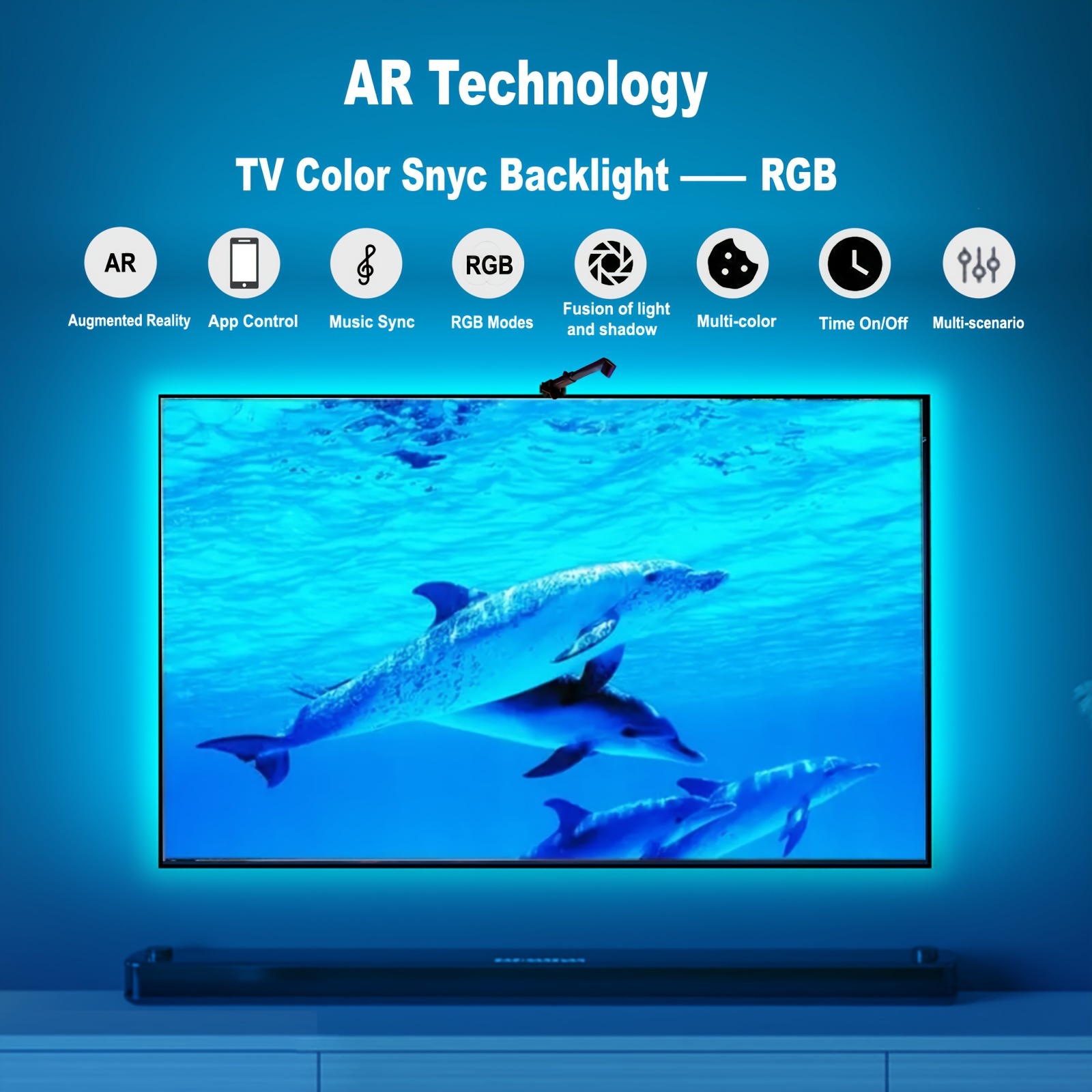 TV-Hintergrund-Beleuchtung USB LED-Streifen Farbwechsel LED-Band Fernseher