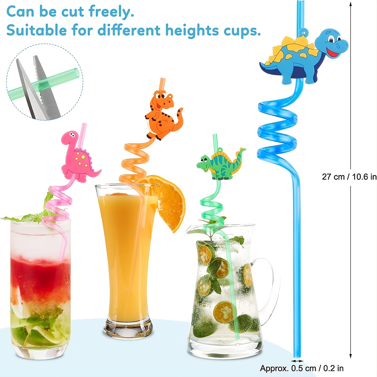 Reusable Dinosaur Straws - Perfect For Kids' Safari Jungle Dinosaur Theme  Parties! - Temu