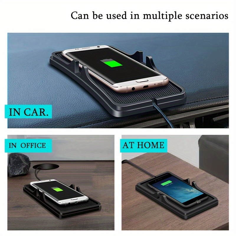 Car QI Wireless Phone Charger Non-Slip Pad Mat Fast Charging For iPhone  Samsung