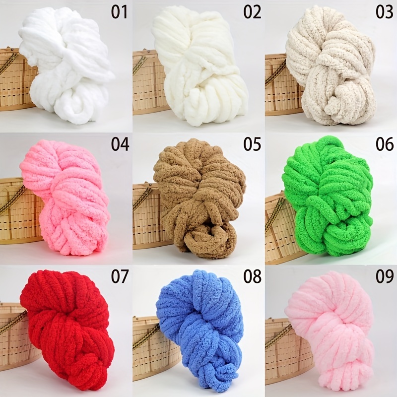 Thick Chenille Chunky Yarn Super Soft Bulky Knitting Wool Roving