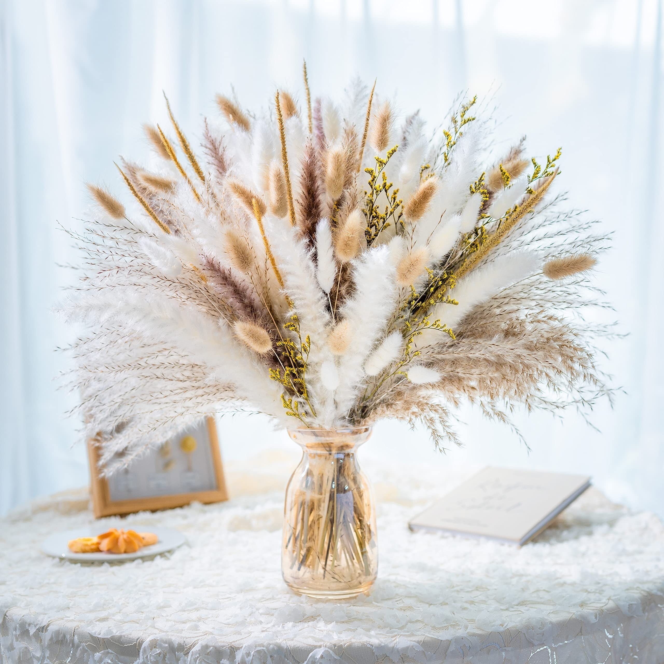 Dried Flowers with Stems Artificial Golden Wheat Bouquet 100pcs Natural  Flowers for Fall DIY Arrangement Decorative Farmhouse - AliExpress