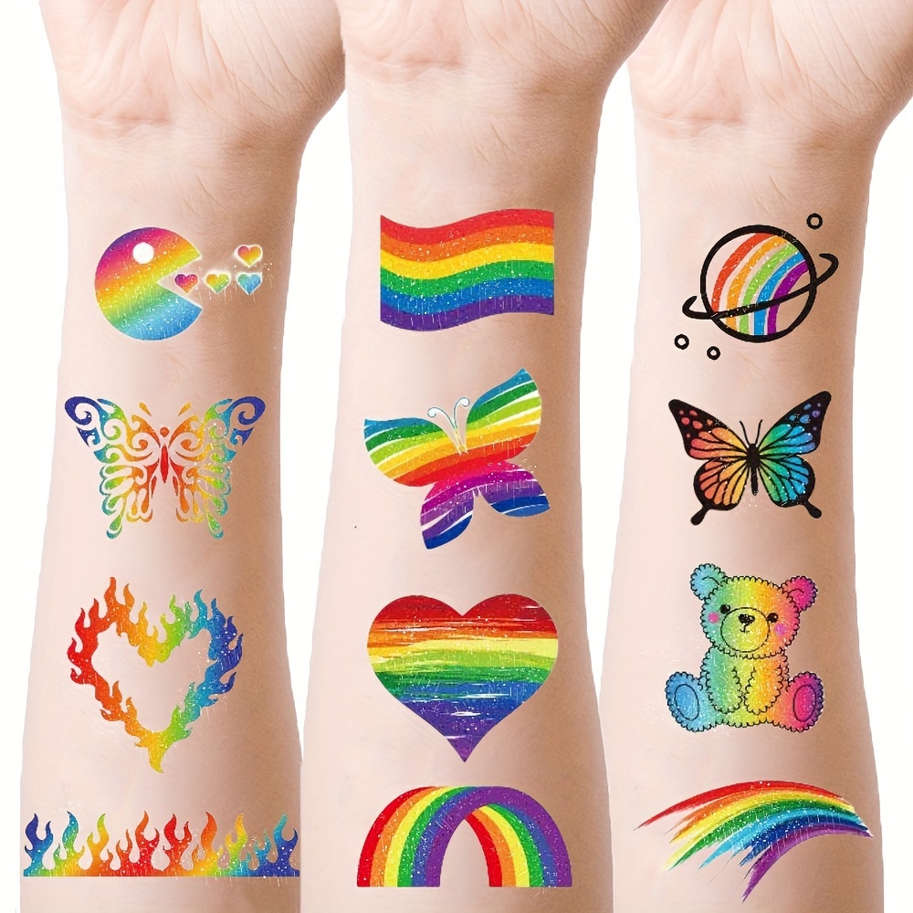 Tatuajes temporales - Mariposas - De colores - Niños