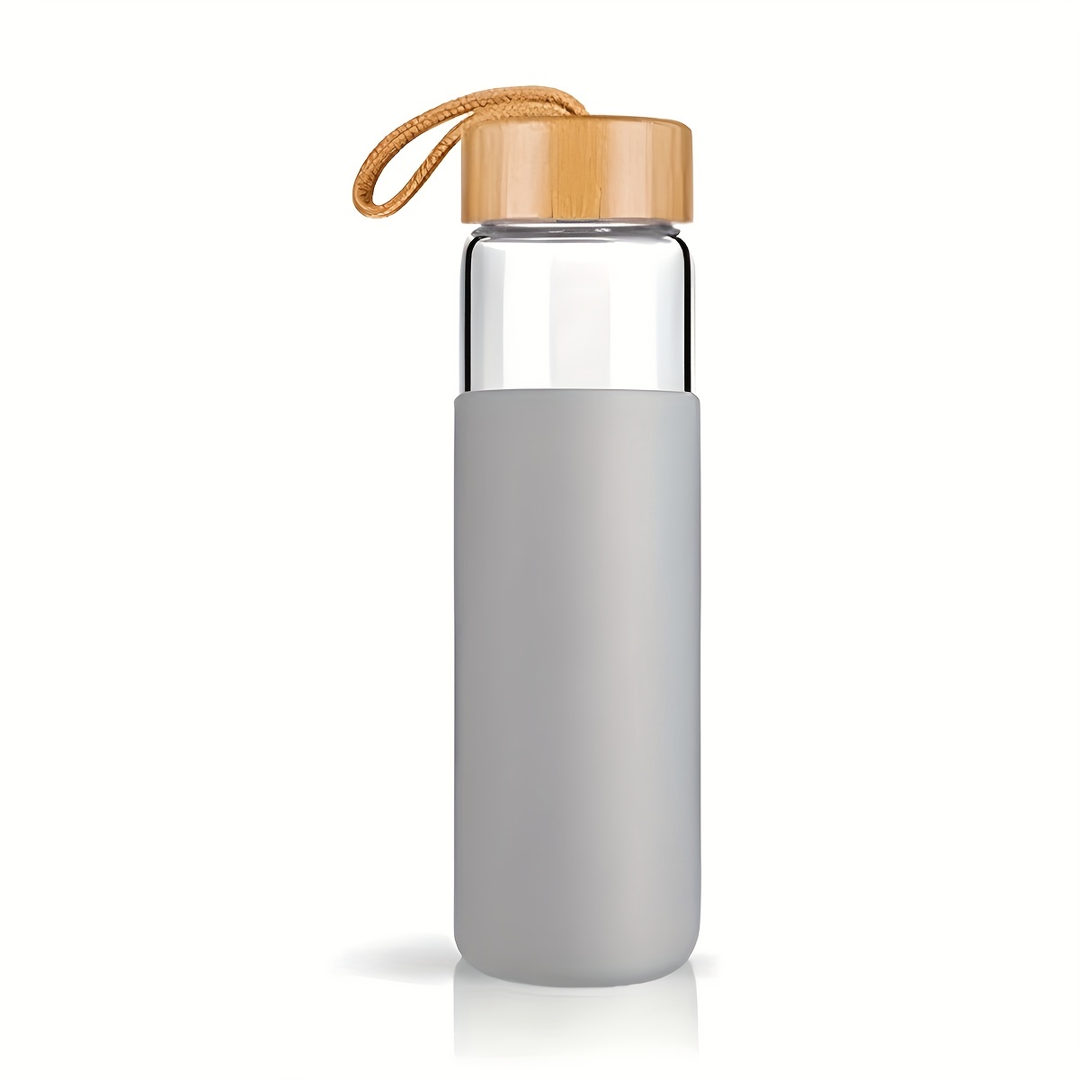 Borosilicate Glass Water Bottle With Bamboo And Silicone - Temu
