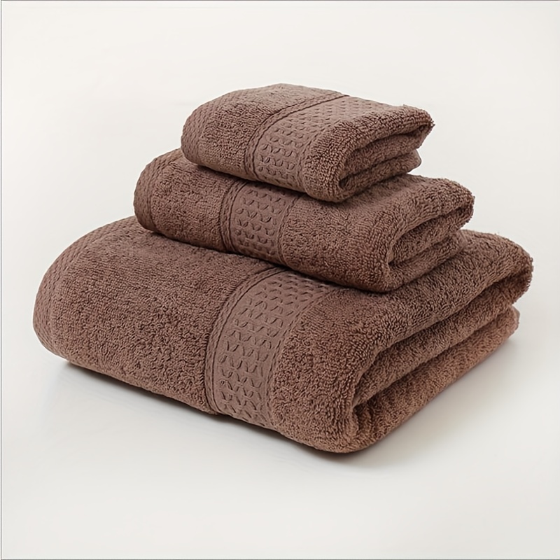 Bath Towel Washcloth Cotton Towel Set, Solid Color Soft Absorbent Towels,  Multipurpose Use For Hotel, Bathroom, Shower, Spa, Sauna, Multi Color  Options - Temu