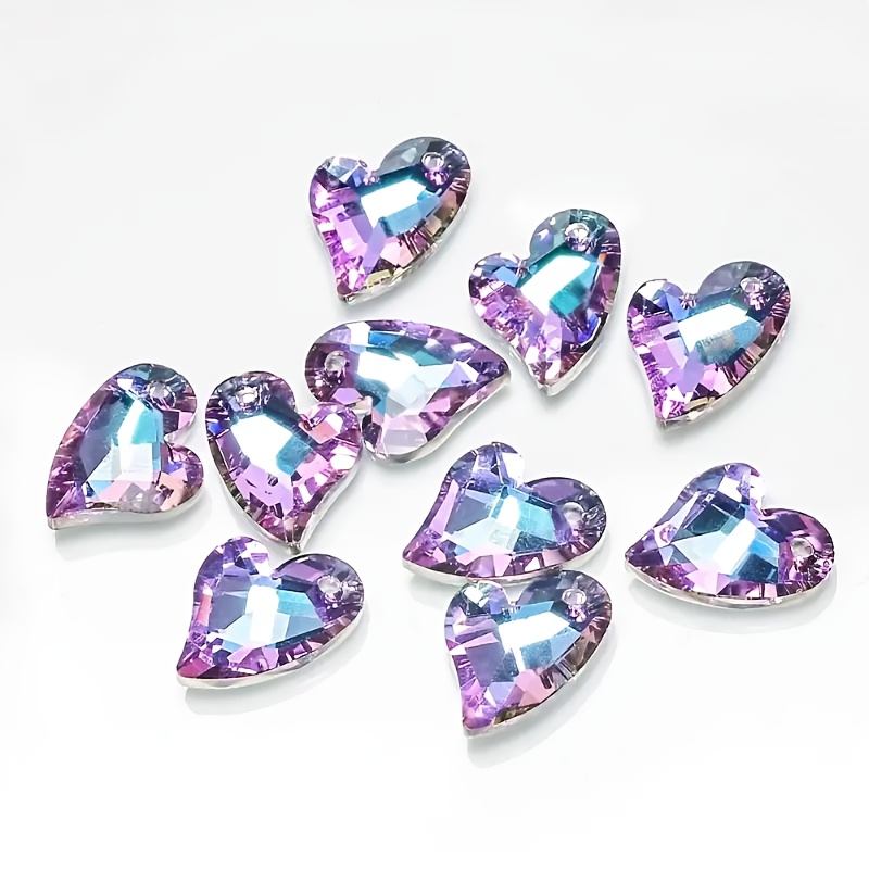 Alloy Heart Shaped Charms Crystal Rhinestone Pendants Charms - Temu