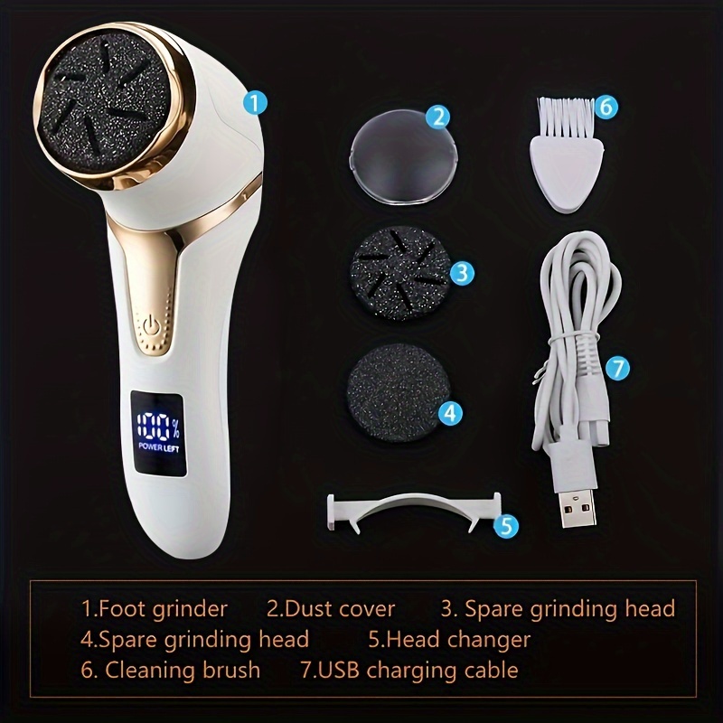 electric feet callus removers rechargeable portable electronic foot file pedicure tools electric callus remover kit professional pedi feet care for dead hard cracked dry skin ideal gift electric foot repair machine details 7