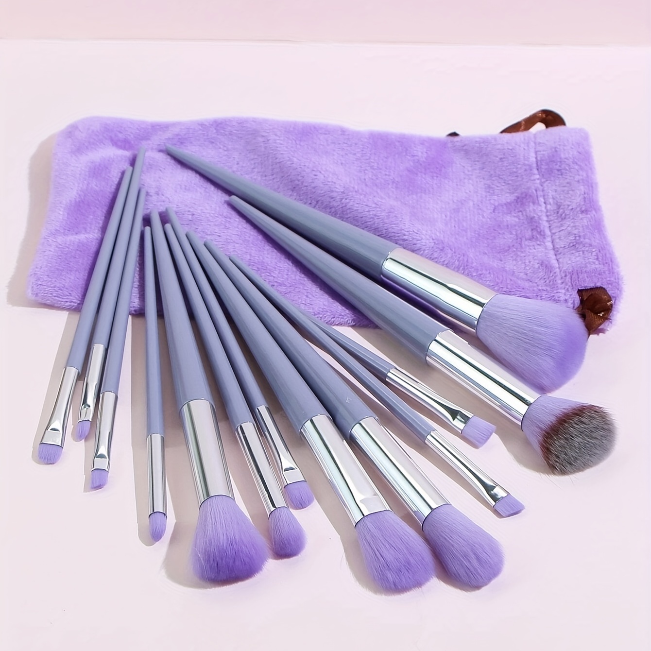 13PCSSac en tissu violet-Ensemble de pinceaux de maquillage doux et  moelleux pour femmes, fard à barrage, pin - Cdiscount Au quotidien