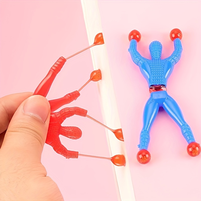 4pcs Random Color Spiderman Sticky Wall Climbing Toy, Novelty