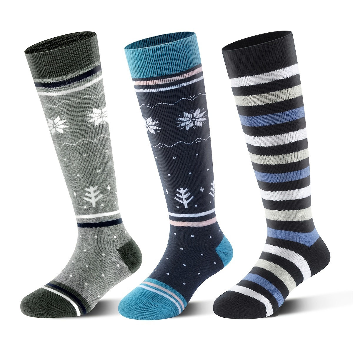 Hylaea Calcetines de esquí de lana merina, calcetines de clima frío para  snowboard, nieve, invierno, calcetines térmicos hasta la rodilla,  calcetines