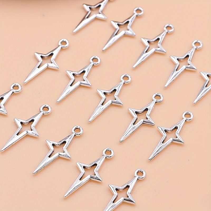 10Pcs Silver Plated Crystal Star Charm Pendant for Jewelry Making Necklace  DIY Earrings Accessories Craft 22x18mm - AliExpress