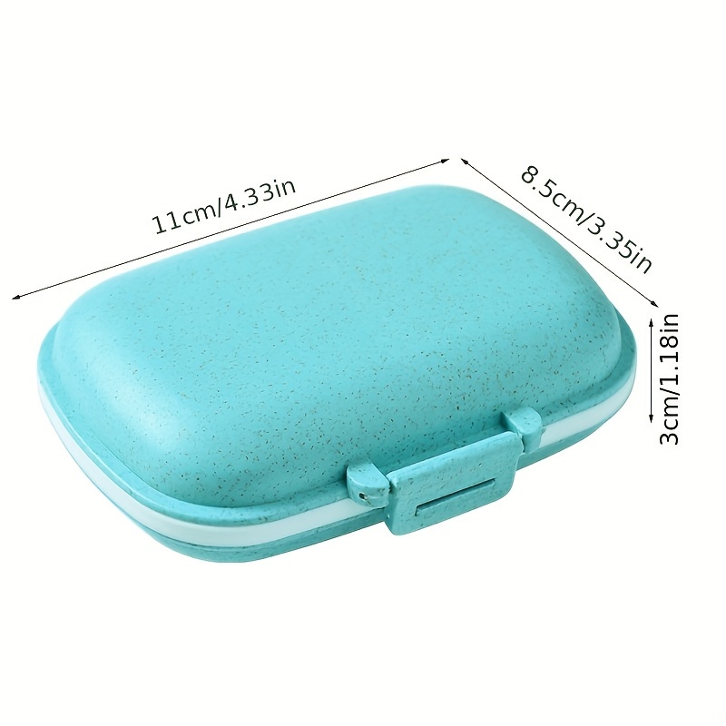 8-Compartment Sealed Pill Box for Travel Medicine Storage