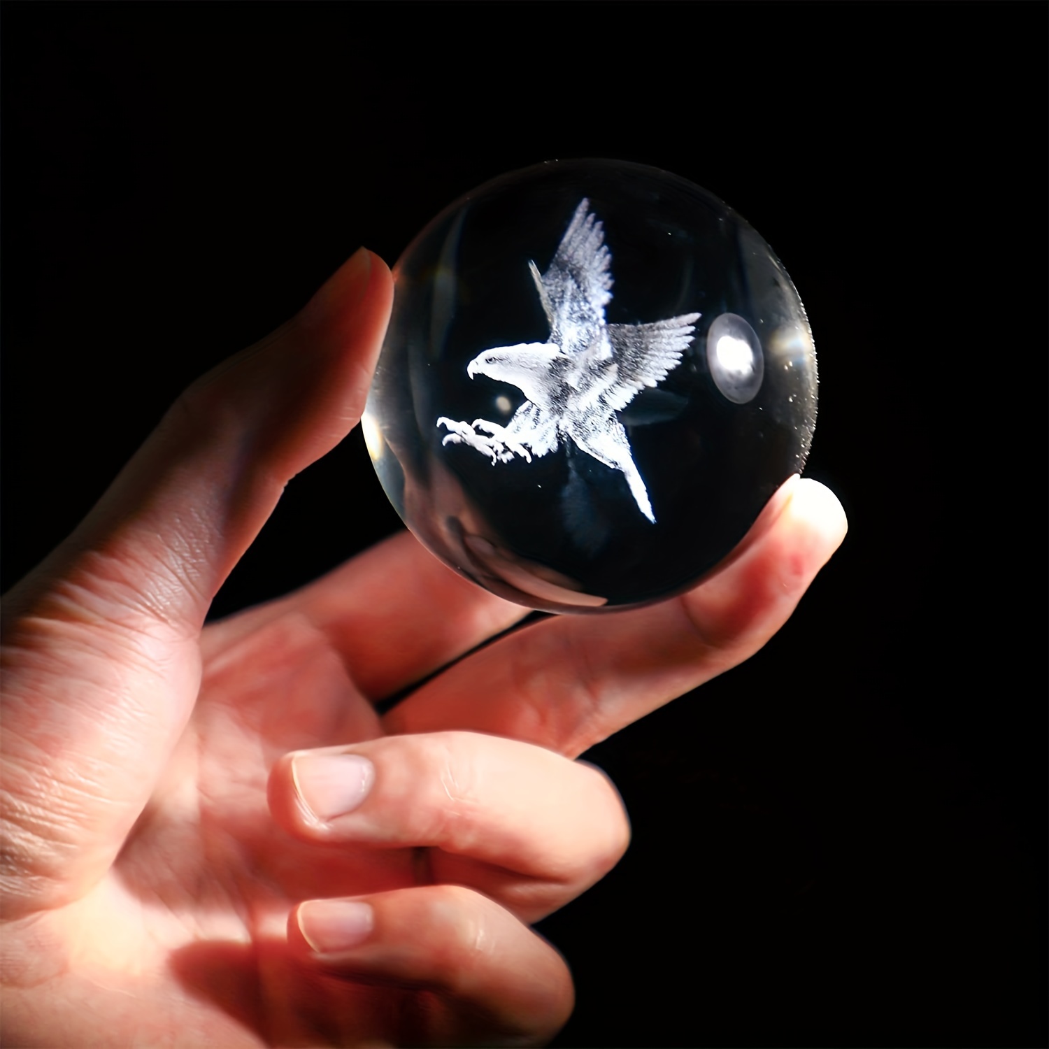 3D 60mm Laser Eagle Crystal Decorative Ball