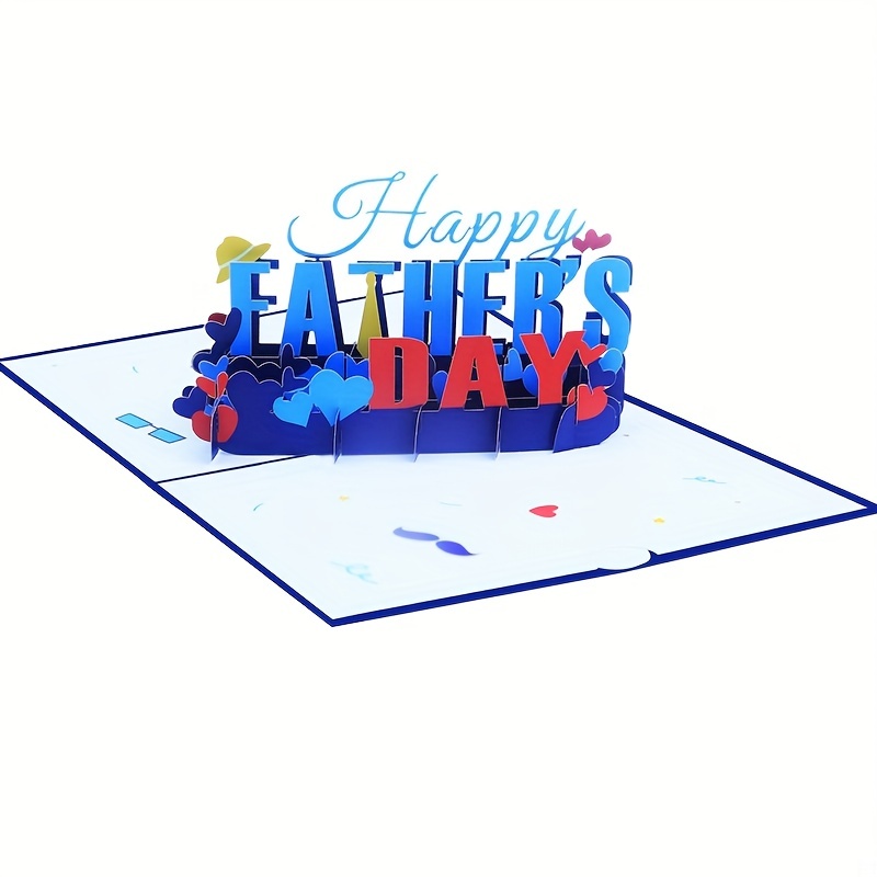 1pc 3d Pop Up Greeting Card For Independence Day Happy Fathers Day Handmade  Cards With Blank Note Card And Envelope, Save Money On Temu