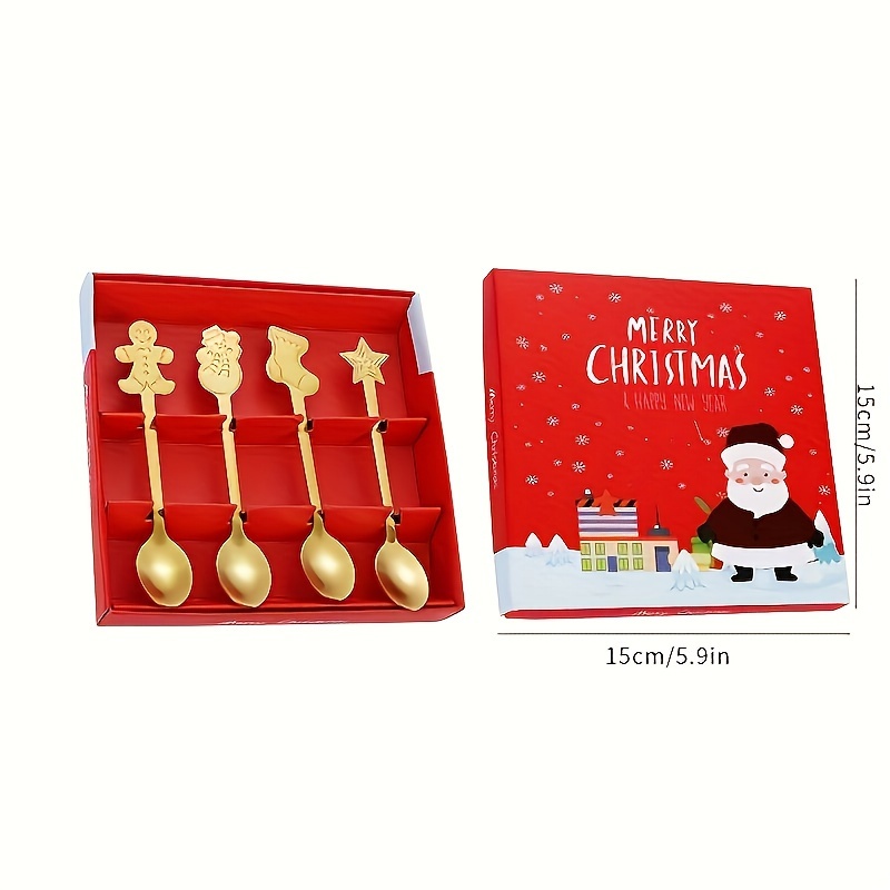 Christmas Coffee Spoons Stainless Steel Tea Scoop Ice Cream - Temu