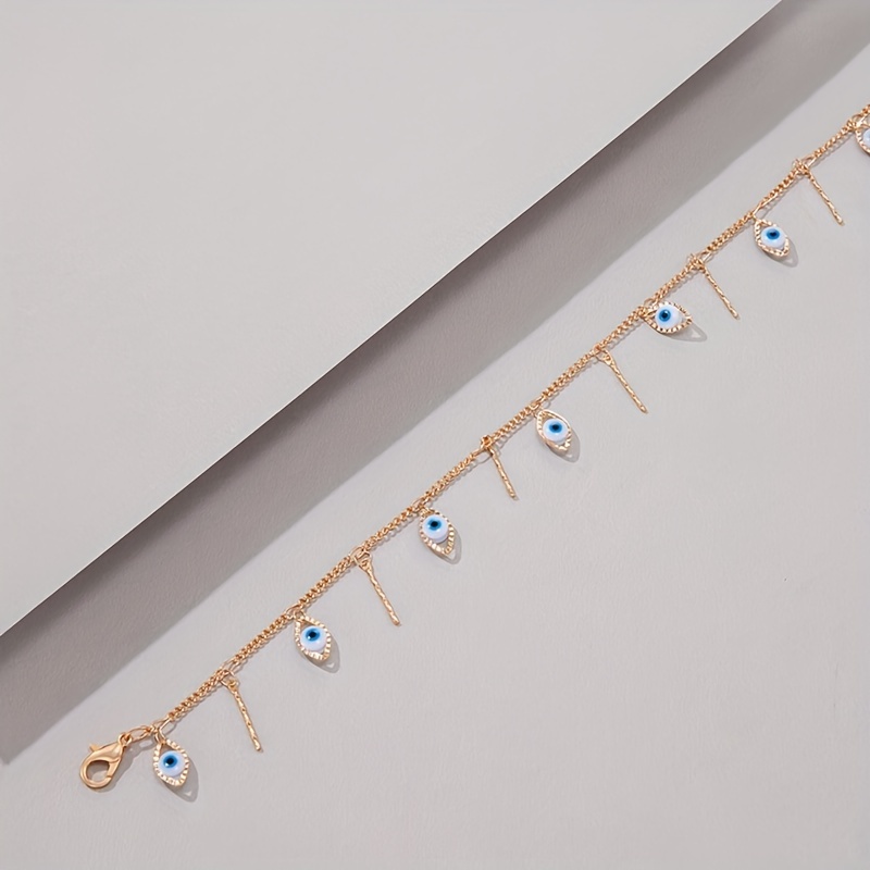 Devil's Eye Tassel Pendant Chain Anklet Versatile Foot Decoration