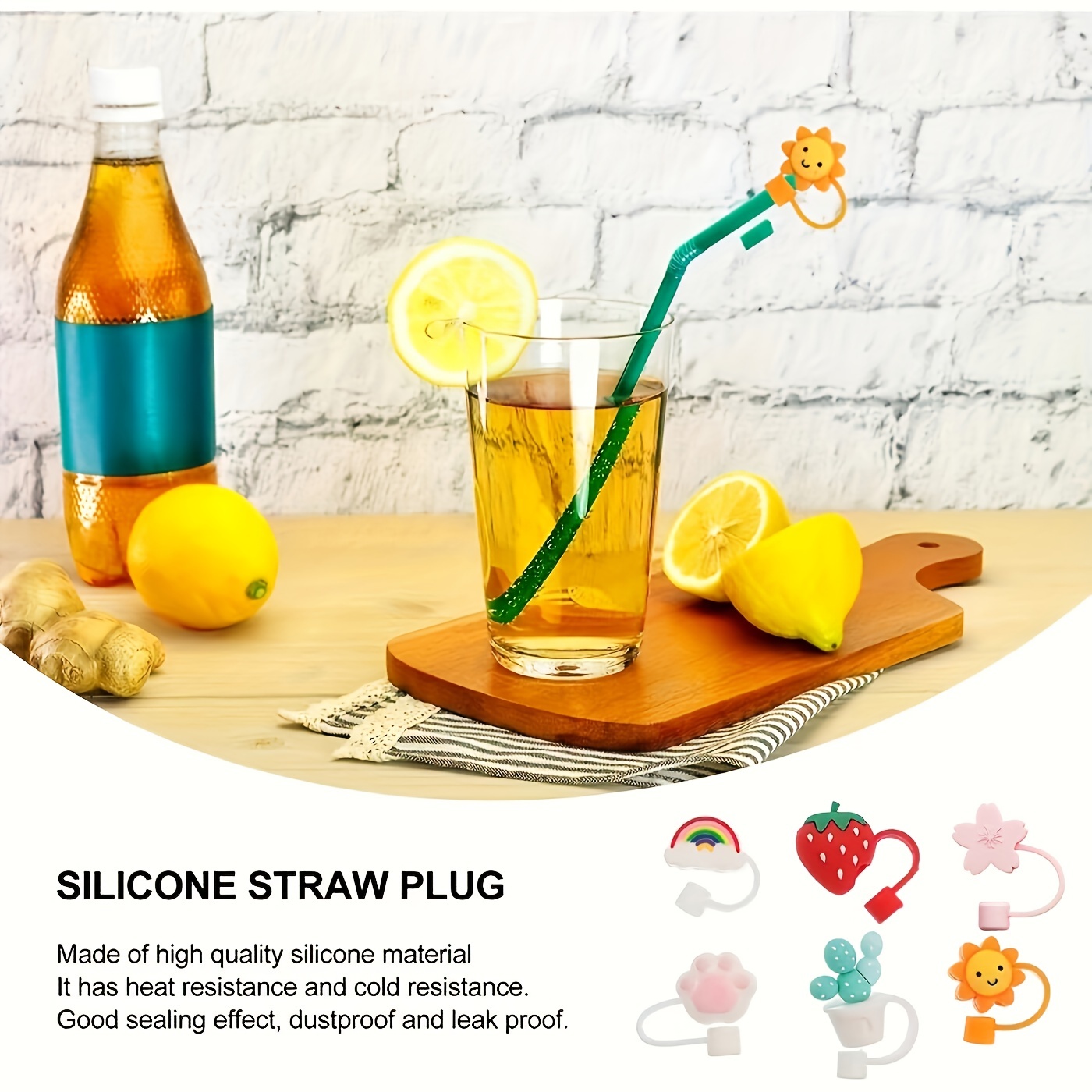 12Pcs Convenient Straw Protectors Cute Straw Plugs Straw Tip Covers Straw  Stoppers for Kids