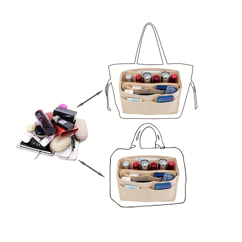 Felt Insert Bag Fits For Speedy Handbag, Liner Bag Felt Cloth Makeup Bag,  Portable Travel Insert Purse Organizer - Temu