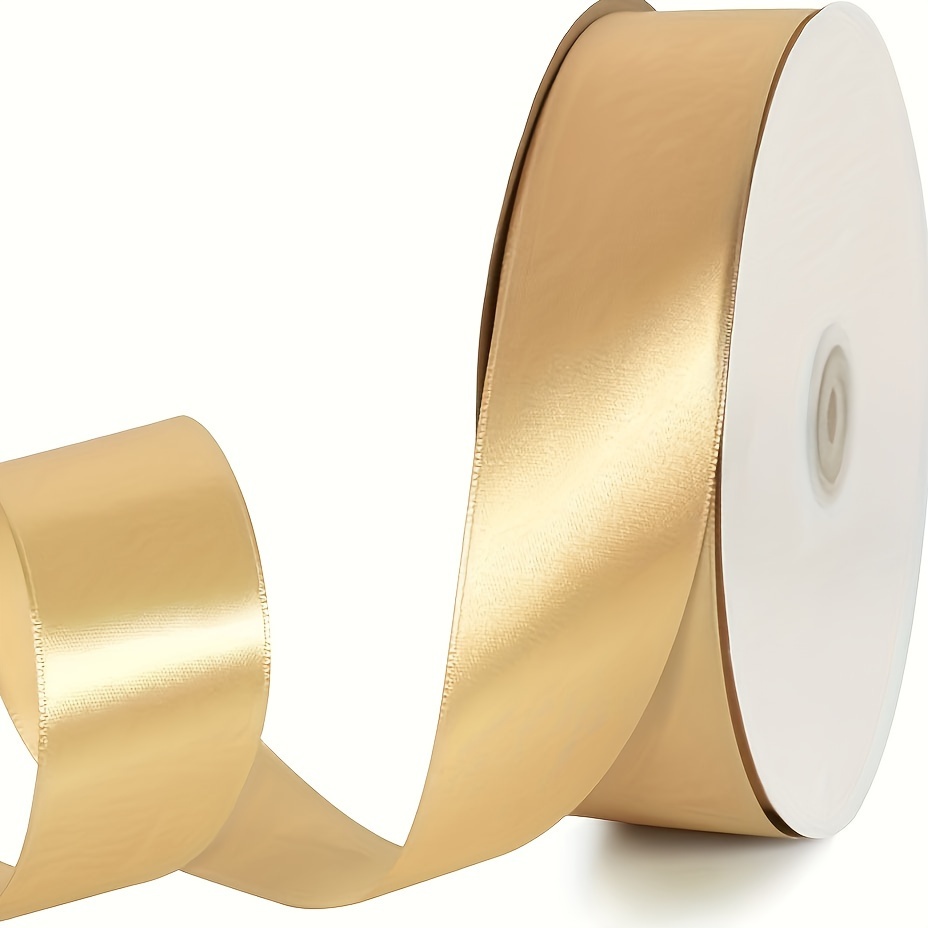  Satin Gold Ribbon 1 Inch x 25 Yards, Fabric Christmas Tree  Ribbon Gold Color Ribbon for Gift Wrapping, Crafts, Hair Bows Making,  Wreaths, Wedding Party Decoration Baby Shower Sewing Projects