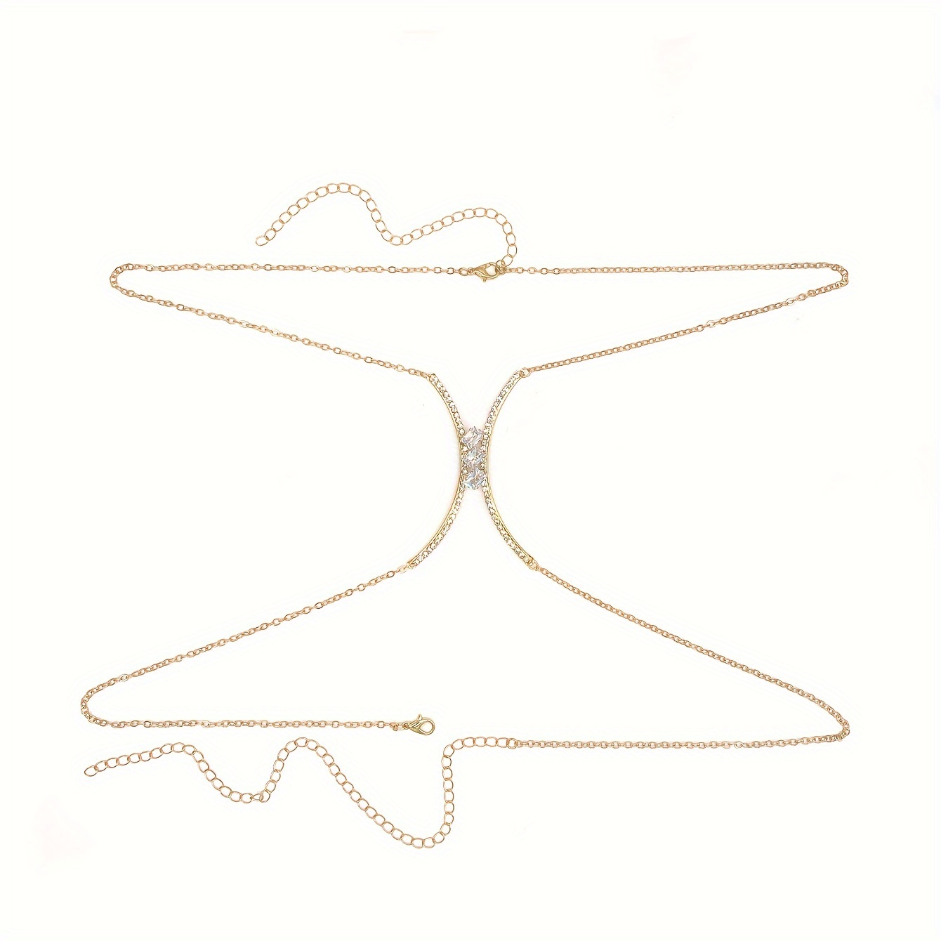 Pretty Shiny Crystal Rhinestone Bra Chest Body Chain Harness
