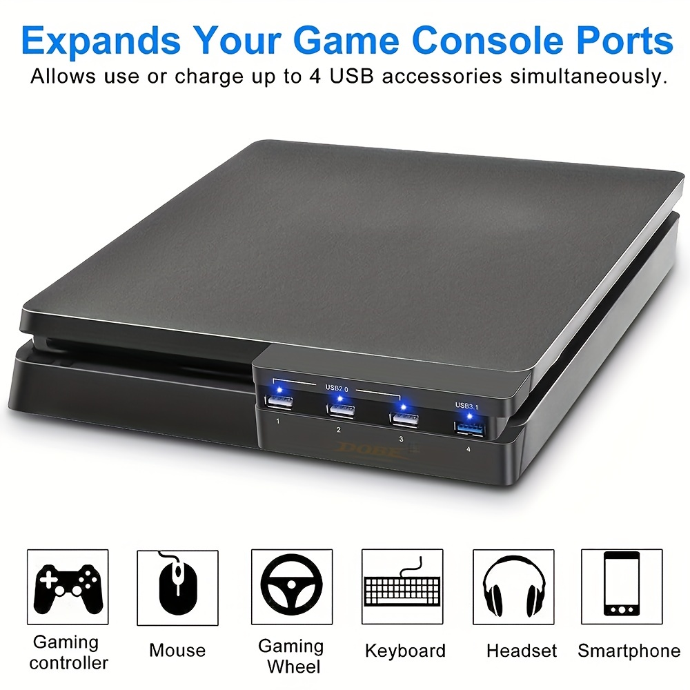 5 Ports USB Hub 3.0 & 2.0 Game Console Extend USB Adapter for PS4