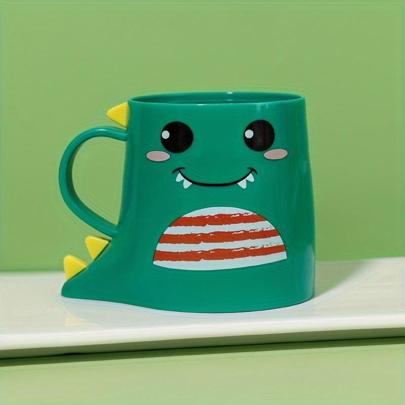 Teal Green Ceramic Dinosaur Cartoon Drinking Mug with Handle