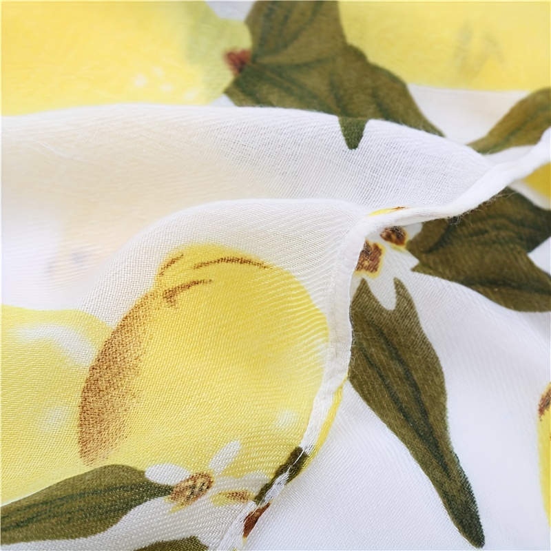 Lemon Print Scarf Boho Shawl Bandana