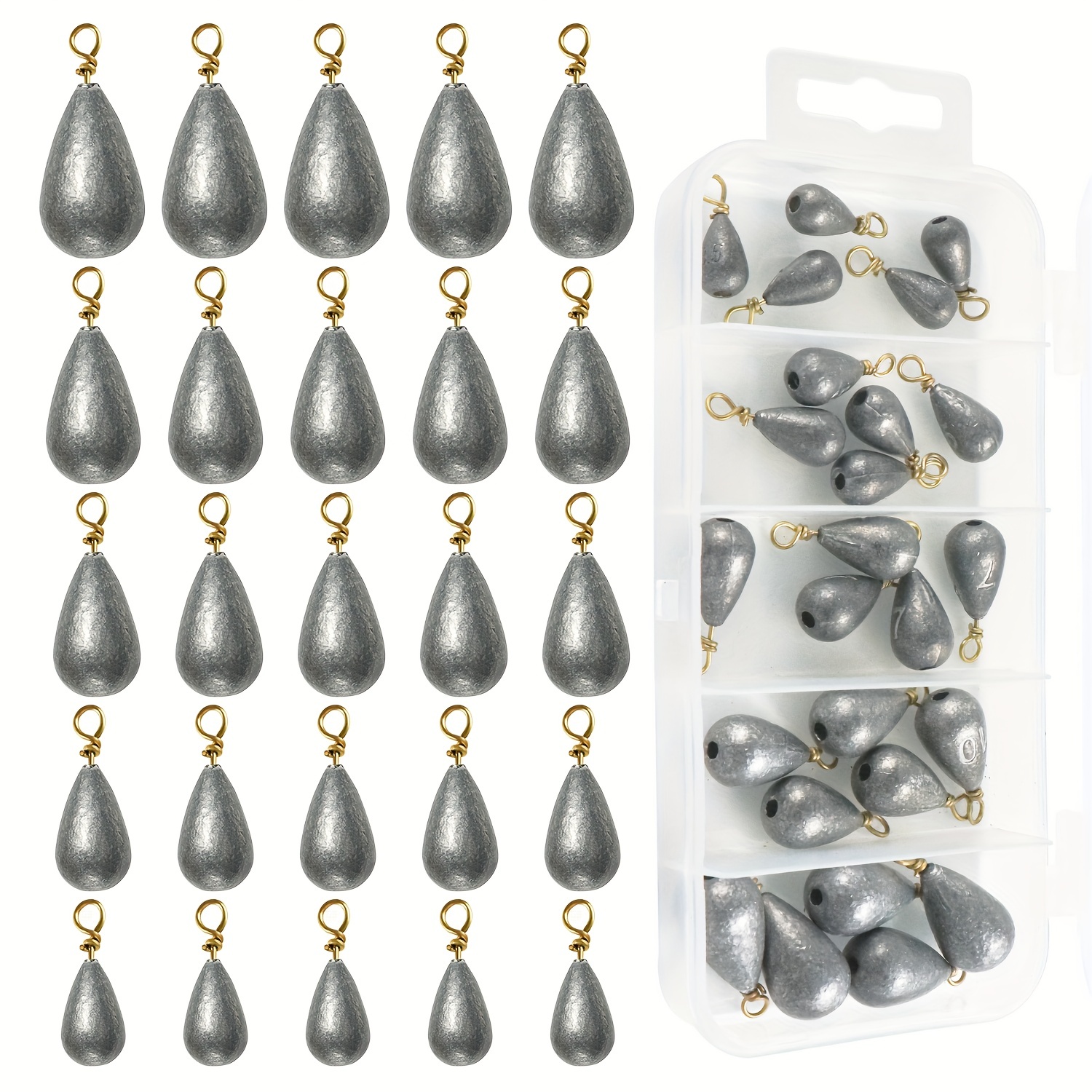  Bell Sinkers Fishing Weights Kit, 54pcs Bass Casting