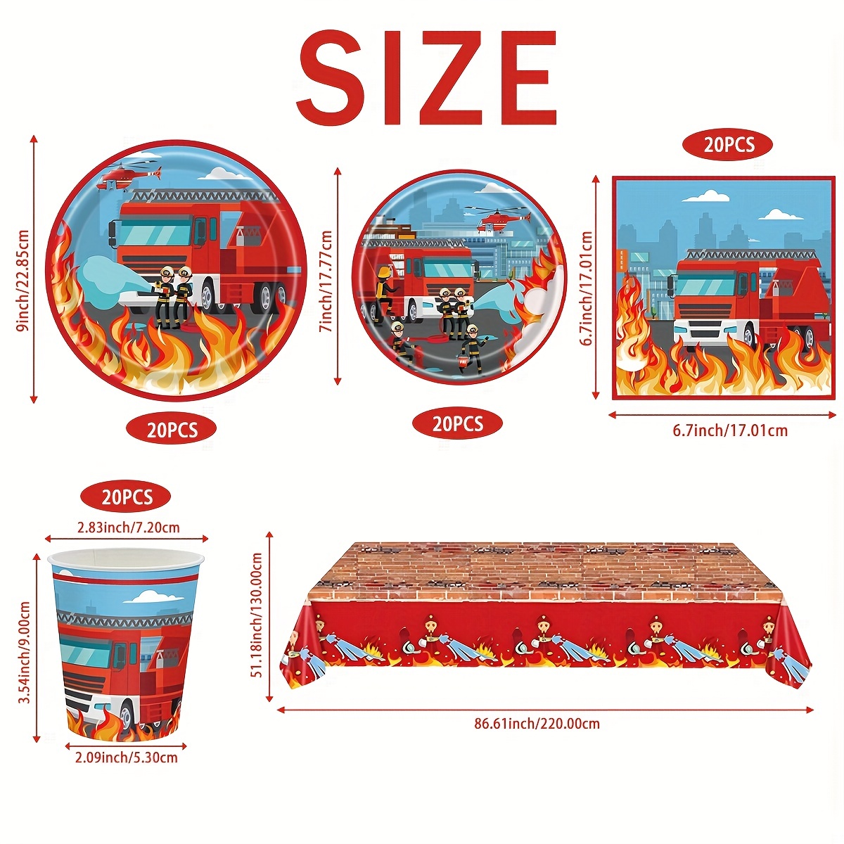 Firetruck Birthday Party Decorations Fire Truck Party Temu Israel