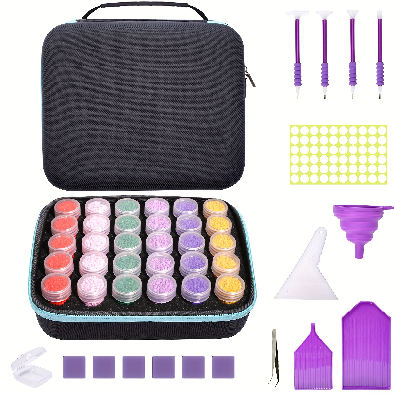 2pcs Diamond Painting Storage Container, With 60 Round Bottles Inside,  Diamond Art Accessories Tools Organizer, Plastic Diamond Art Storage Box  With D