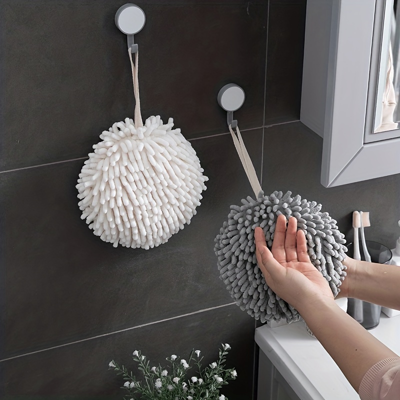 Hanging Hand Towel Ball, Chenille Soft Hand Towel, Super Absorbent And  Quick-drying Towel Ball, Cute Hand Towel For Kitchen Bathroom - Temu