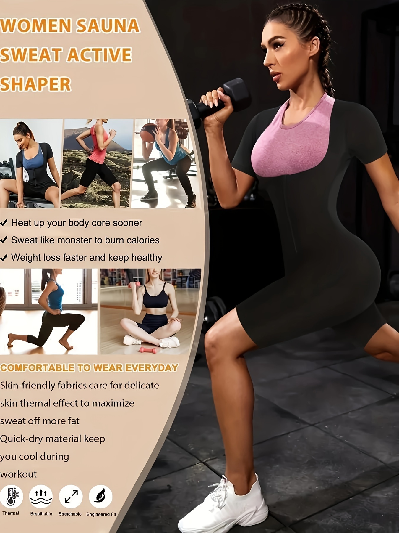 Shapewear Bodysuit Tummy Control Sleeveless Yoga Fitness Onesie Slimmer  Body Shaper Grey S