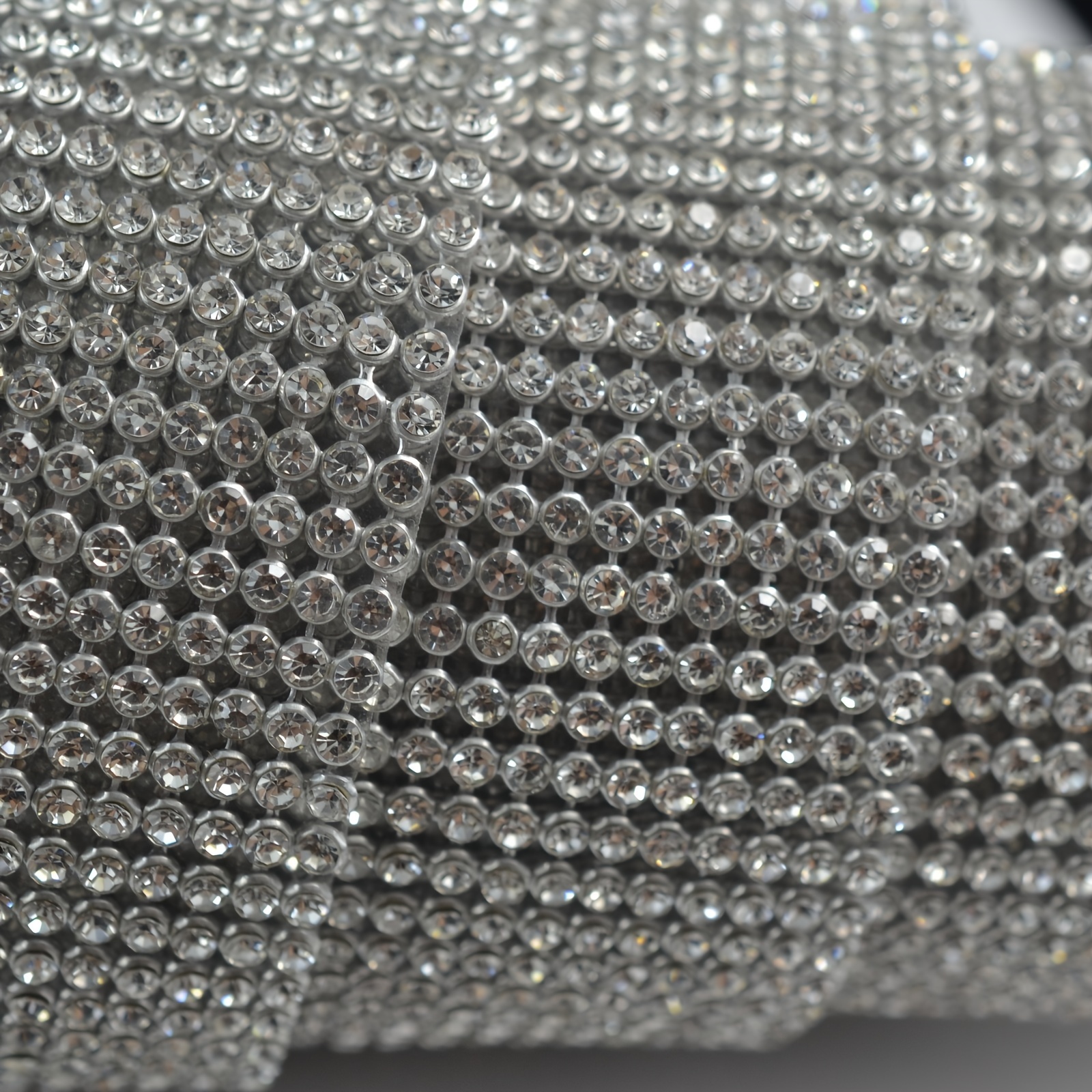 Crystal Hot-Fix Rhinestone Mesh Sheet Aluminum Metal Trim