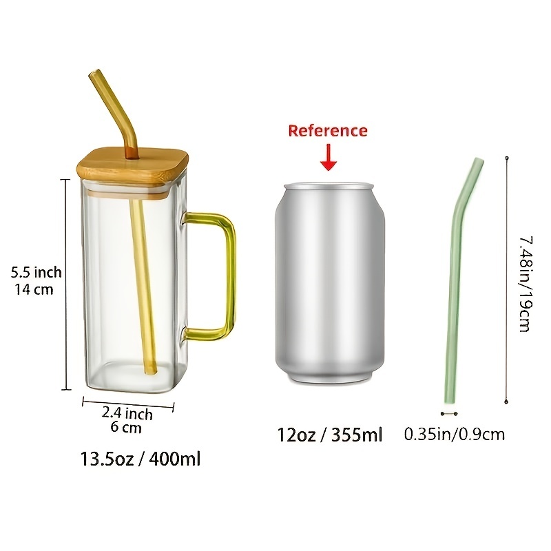 1pc 400ml 13 5oz Can Shaped Drinking Glasses With Lid And - Temu