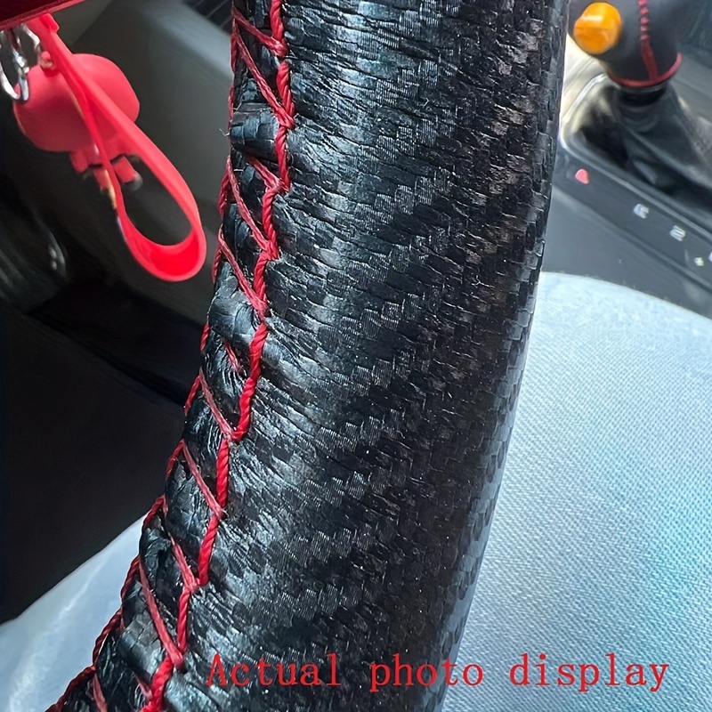 Carbon Fiber Perforated Faux Leather] Autolenkradbezug Vier - Temu