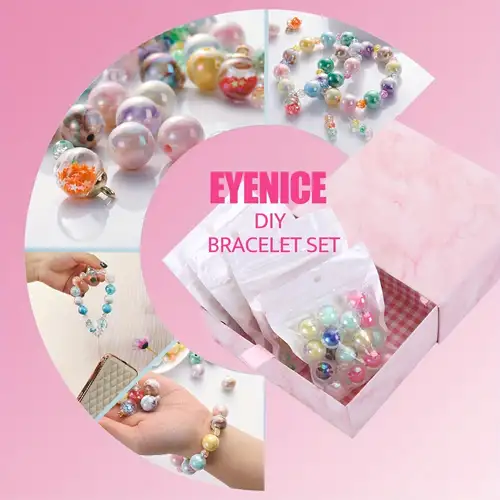DIY Jewelry Kit Beads Bracelet Making Kit For Toddlers, Girls Toy, 24 Kinds  Of Beads With Handmade Tools