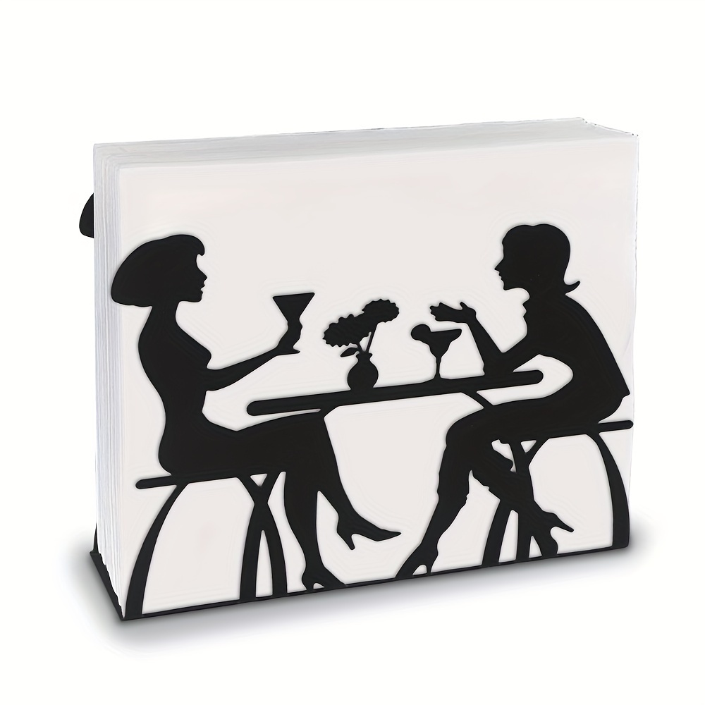 

Beautiful Girl Theme Napkin Holders For Table, Black Farmhouse Kitchen Dining Paper Napkin Holder, Stainless Steel Napkin Dispenser Holder