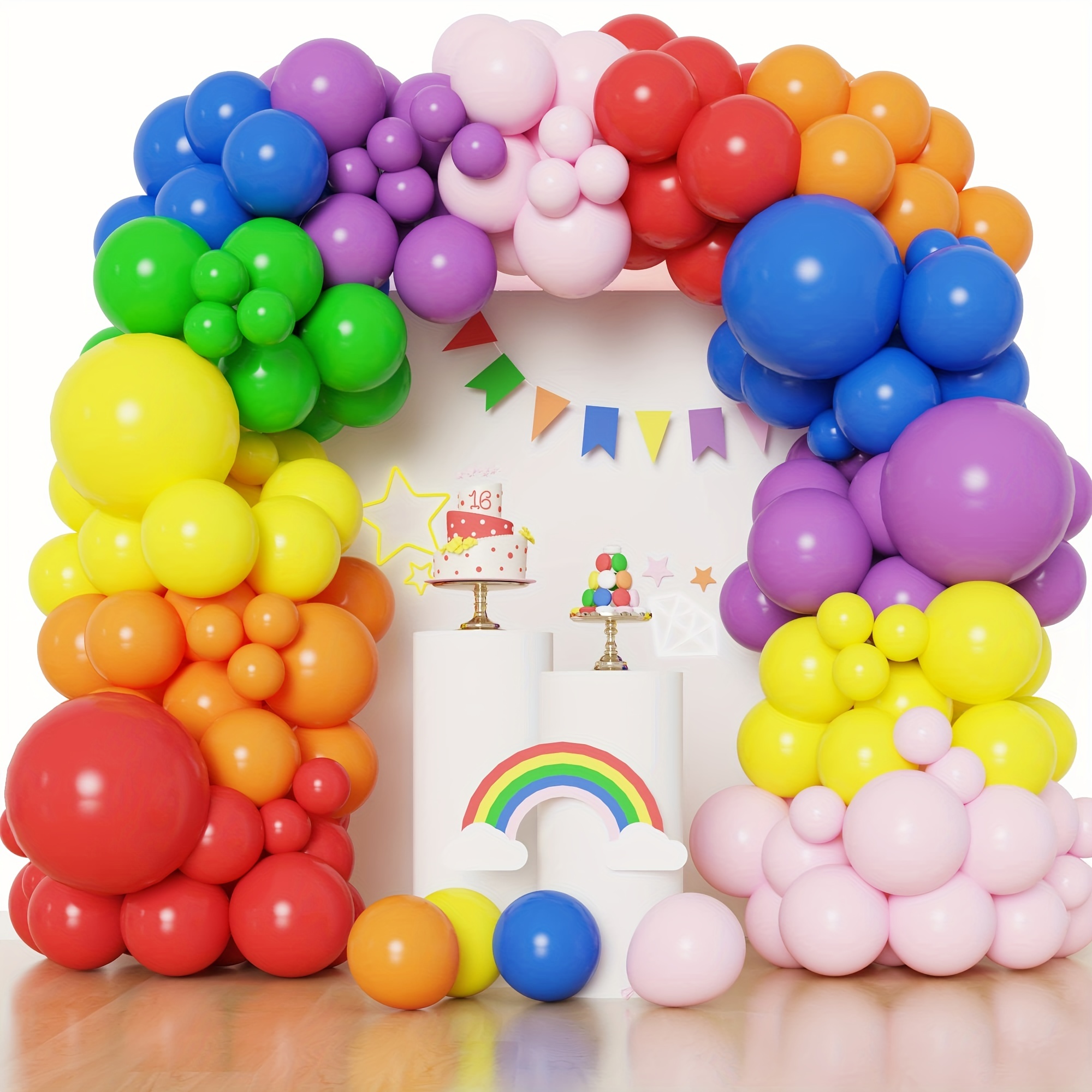 Pastel Balloons Arch Garland Kit Rainbow Balloons Assorted - Temu