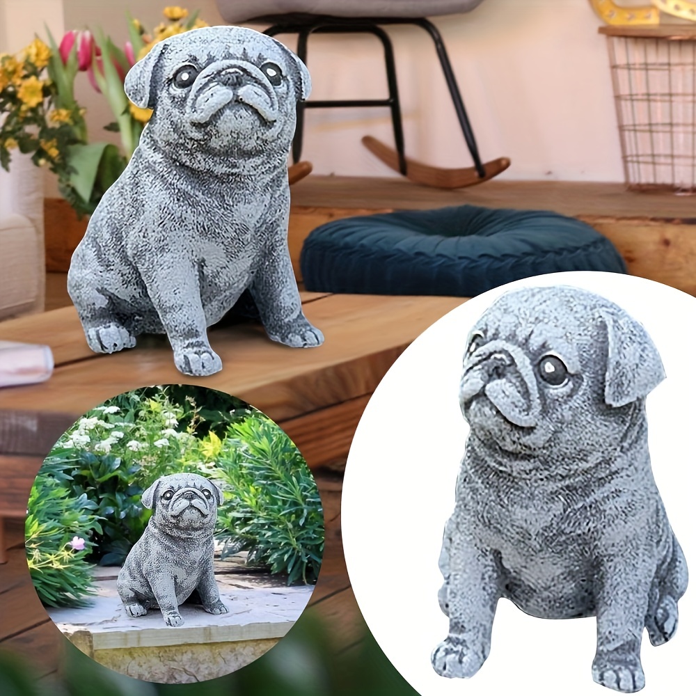 Gartenfigur Deko Figur Hund Französische