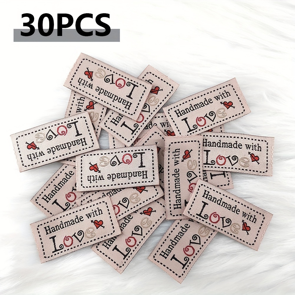 150pcs Woven Sewing Clothing Labels 5 Colors Word Handmade with Love  Clothes Labels Embroidered Garment Label Sew on Tags for DIY Sewing  Knitting