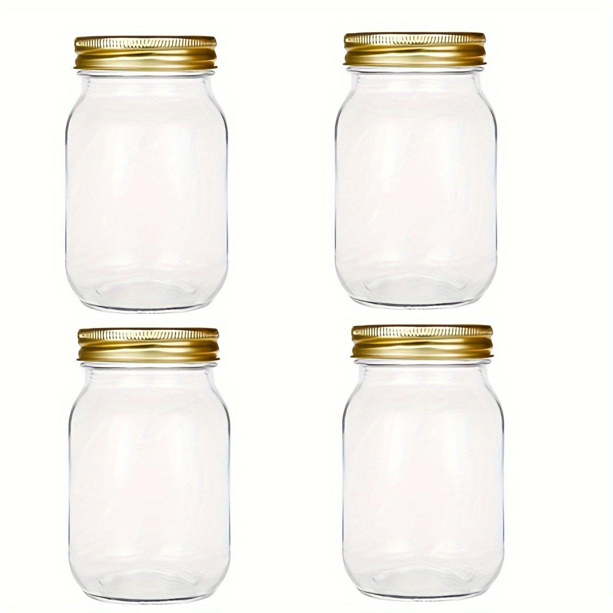 Glass Mason Jars - Wide-Mouth - Round - Clear - 3.4oz. - 10 Count Box