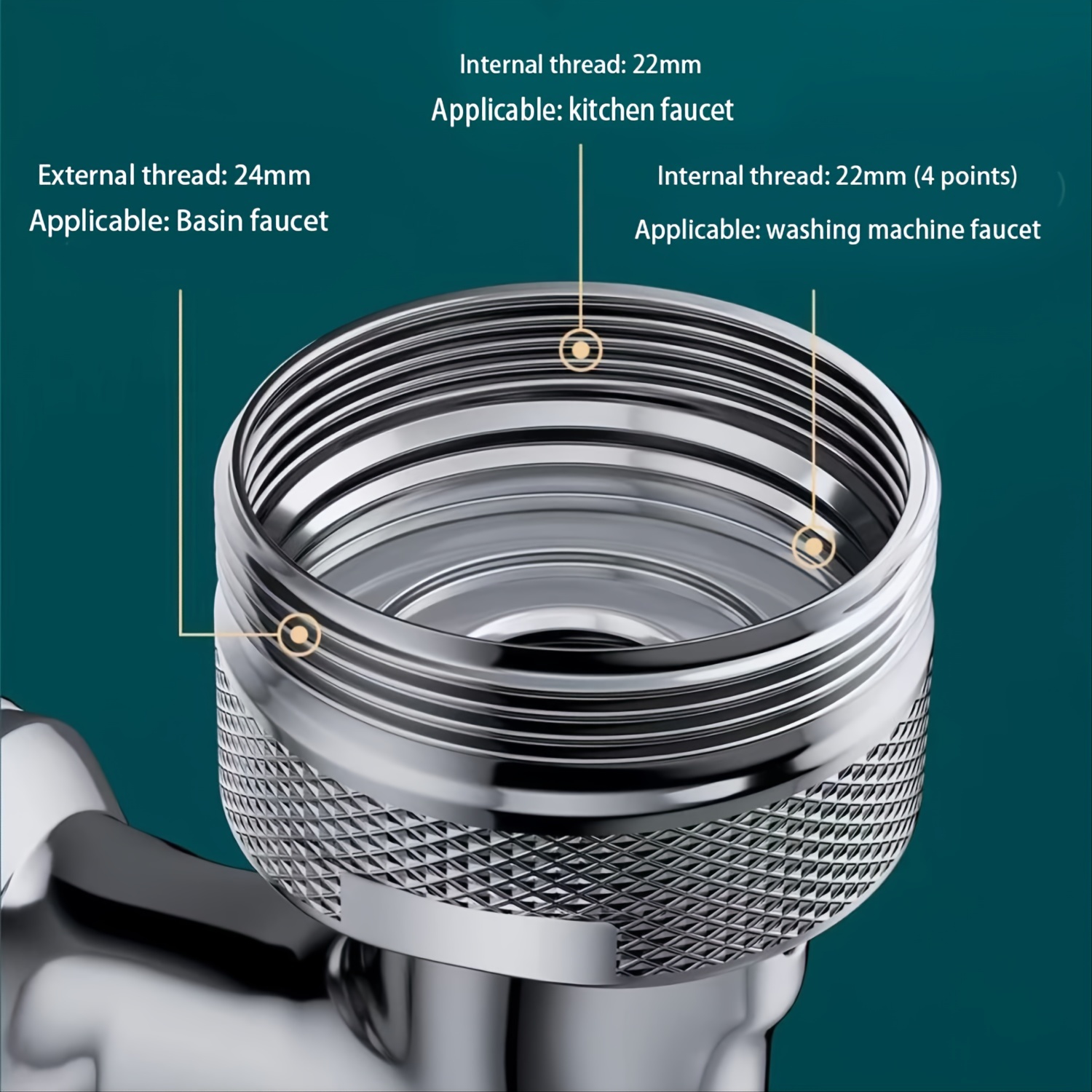 Aérateur de robinet 1pc, aérateur de rallonge rotatif à 1080 °, rallonge de  robinet durable anti