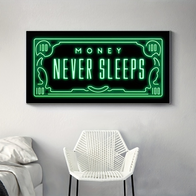 Green Flash Money Wall Poster - Frameless Canvas Painting