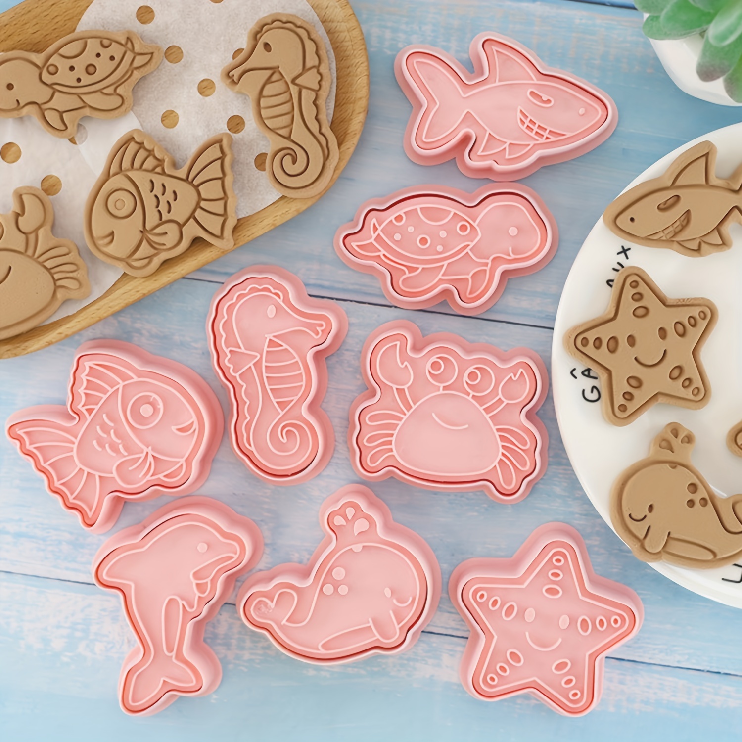 Sea Creatures- Fish Cookie Cutter And Embosser Stamp