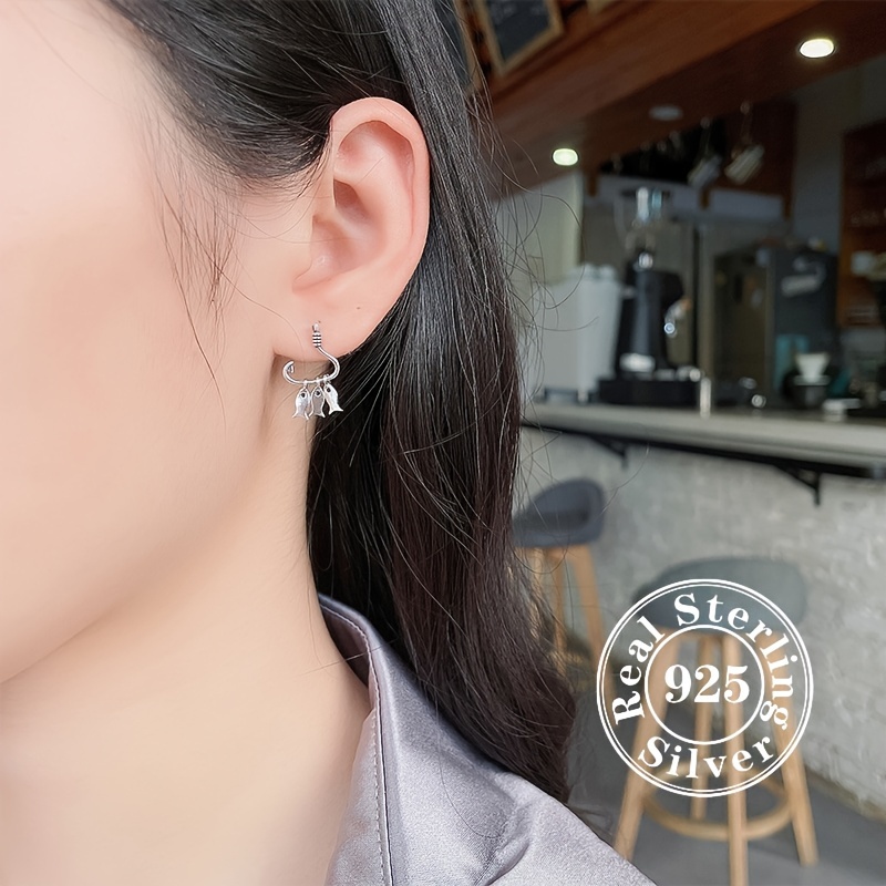 Sterling 925 Silver Hypoallergenic Ear Jewelry Fish Pendant - Temu