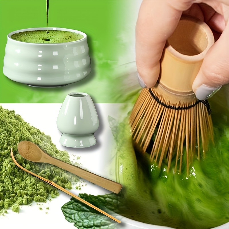 Matcha Green Tea Powder Whisk Diy Grinder With Bamboo Brush - Temu