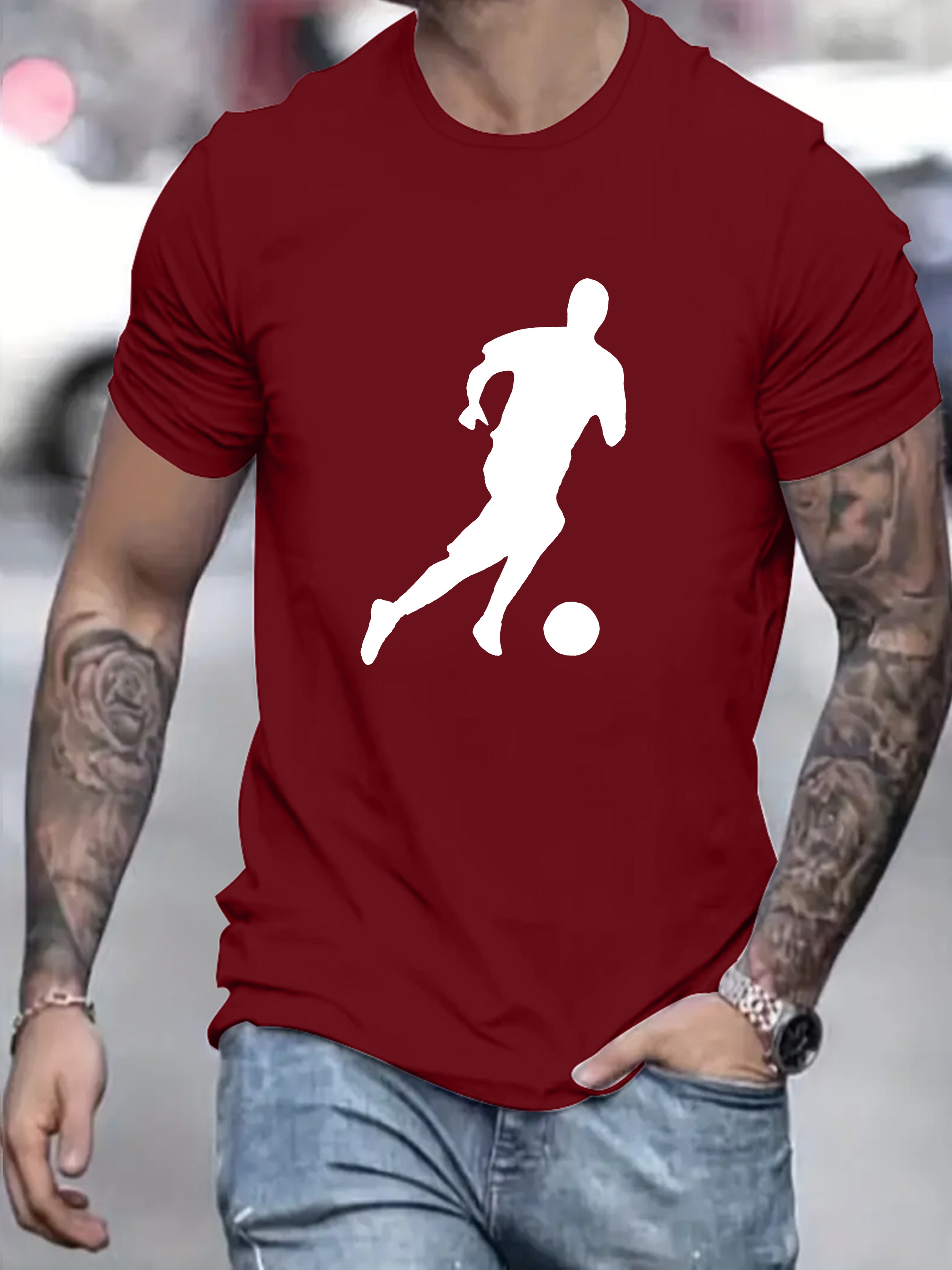 Camiseta Fútbol Hombre Patrón Verano Aire Libre Ropa