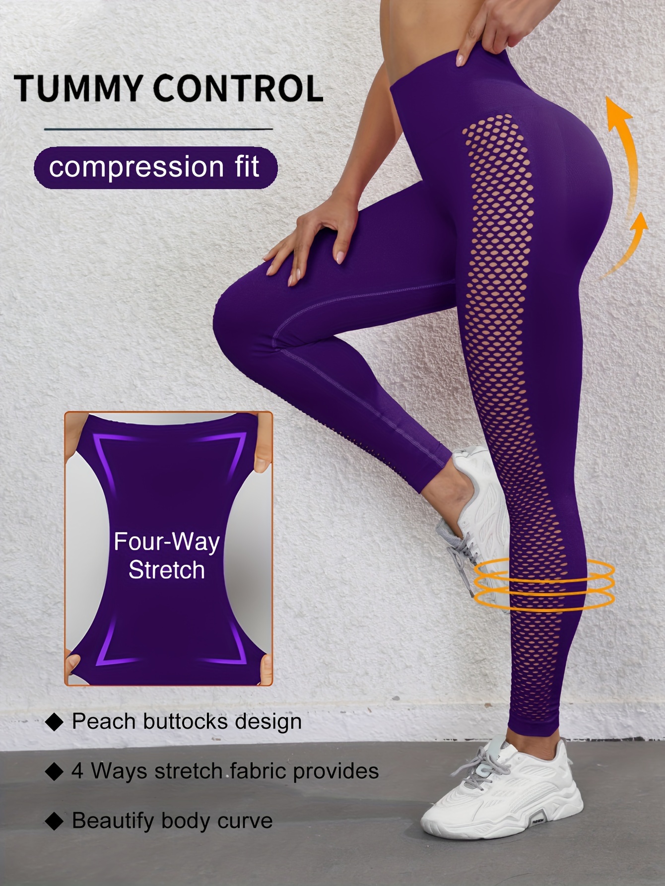 Hollow High Stretch Tummy Control Fitness Leggings Workout Running